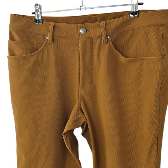 Lululemon Mens ABC Slim Fit Pant, Corduroy Ribbed, Brown Rust, Size 33 - Picture 9 of 9